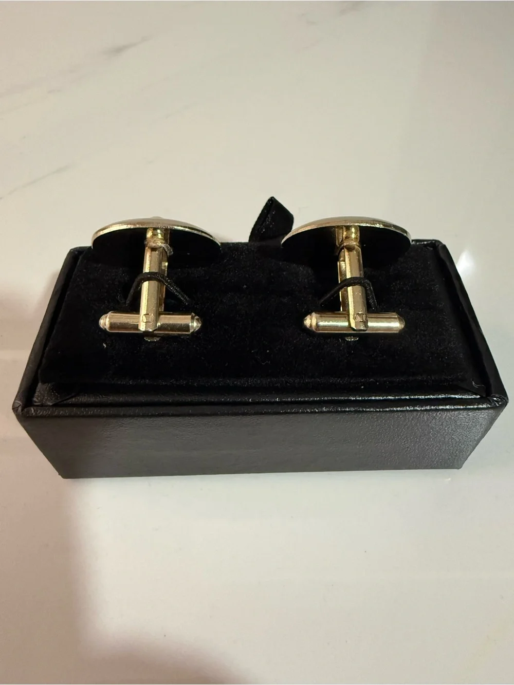Oval Cufflinks with Pearl Accent